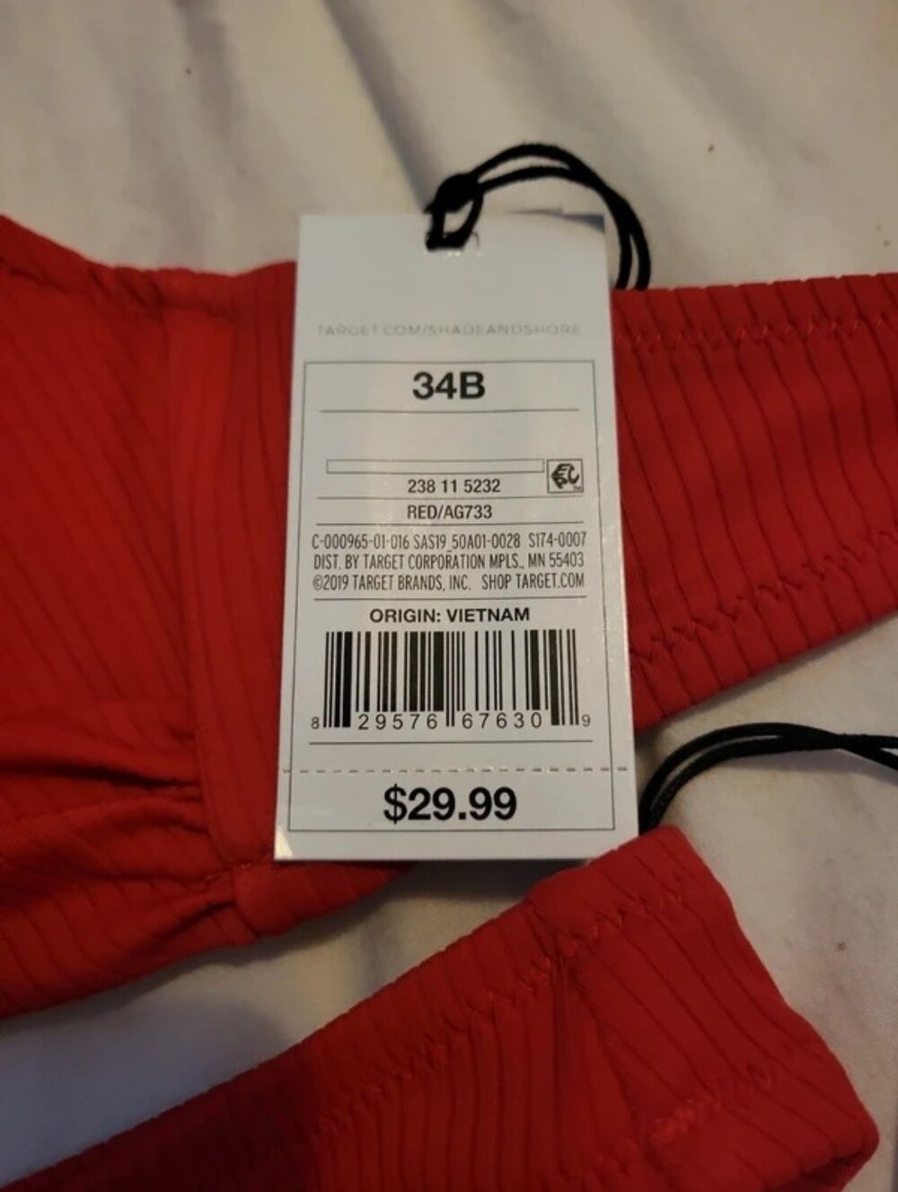 Shade & Shore Scarlet Ribbed Triangle Bikini Set - Picture 3 of 5